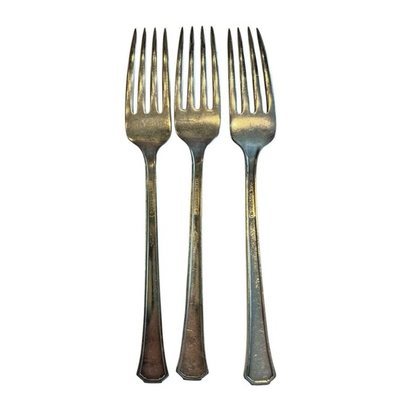 1881 Rogers Del Mar Vintage Silverplate Oneida Silver Forks 3 Pcs 2410 - Picture 1 of 5